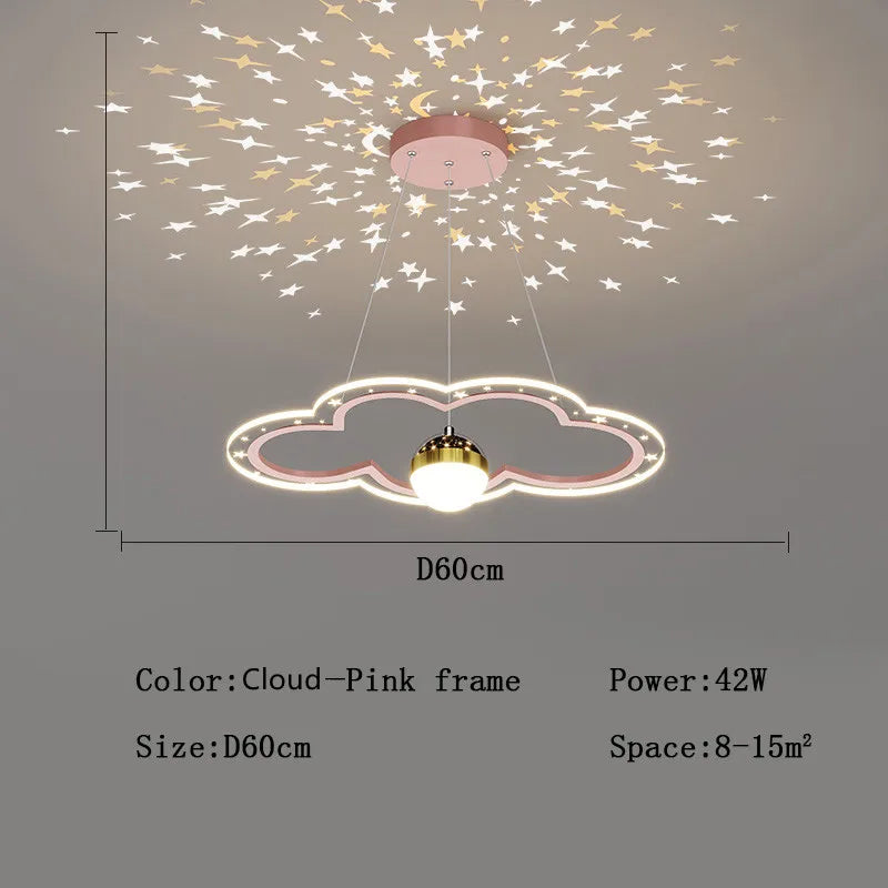 Decorbites™ Wolkenblumen-LED-Kronleuchter: Dekoratives Sternenhimmel-Beleuchtungsarmatur für das Kinderzimmer