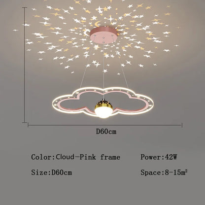 Decorbites™ Wolkenblumen-LED-Kronleuchter: Dekoratives Sternenhimmel-Beleuchtungsarmatur für das Kinderzimmer