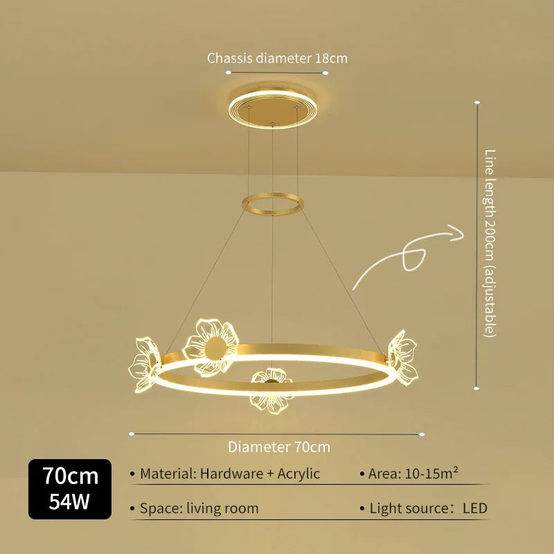Gold Butterfly Crystal Chandelier For Living Room