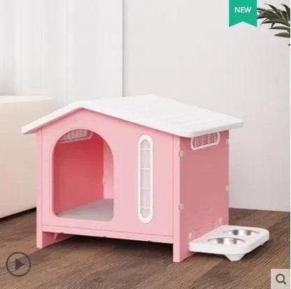 Decorbites™ Atmendes Hundehäuschen für alle Jahreszeiten für Innenbereich, Balkon, Terrasse, Wohnzimmer oder Garten