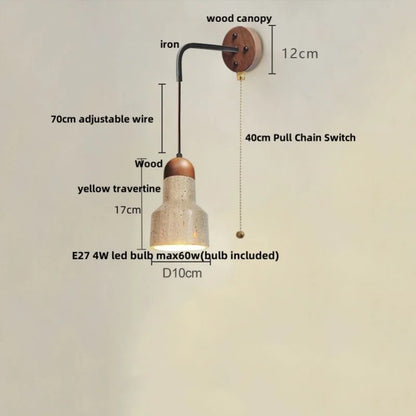 Decorbites™ LED Gelbe Travertin-Stein-Wandlampe – Nordisch Moderne Treppenbeleuchtung