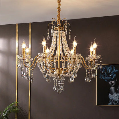 Decorbites™ Französischer Perlenkronleuchter, Elegantes Retro-Design für luxuriöse Wohnräume