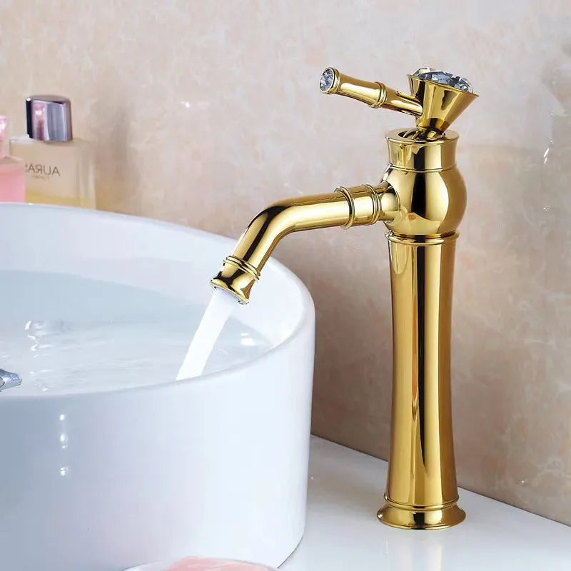 Gold Brass Basin Mixer