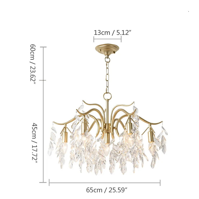 Gold Crystal Ceiling Chandelier 13-Head Premium