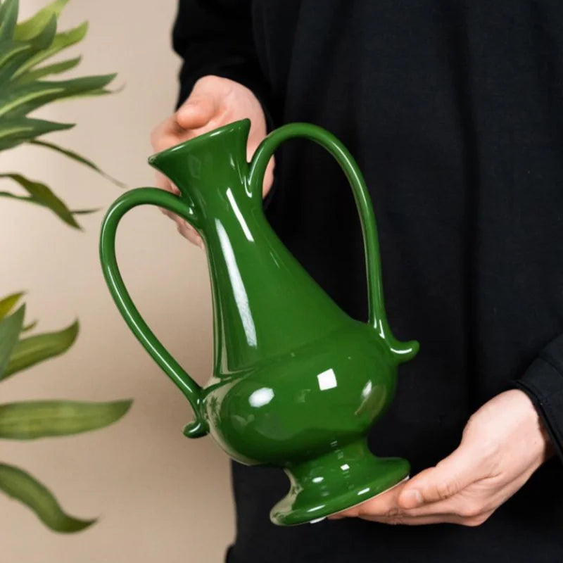 Green Ceramic Vintage Vase