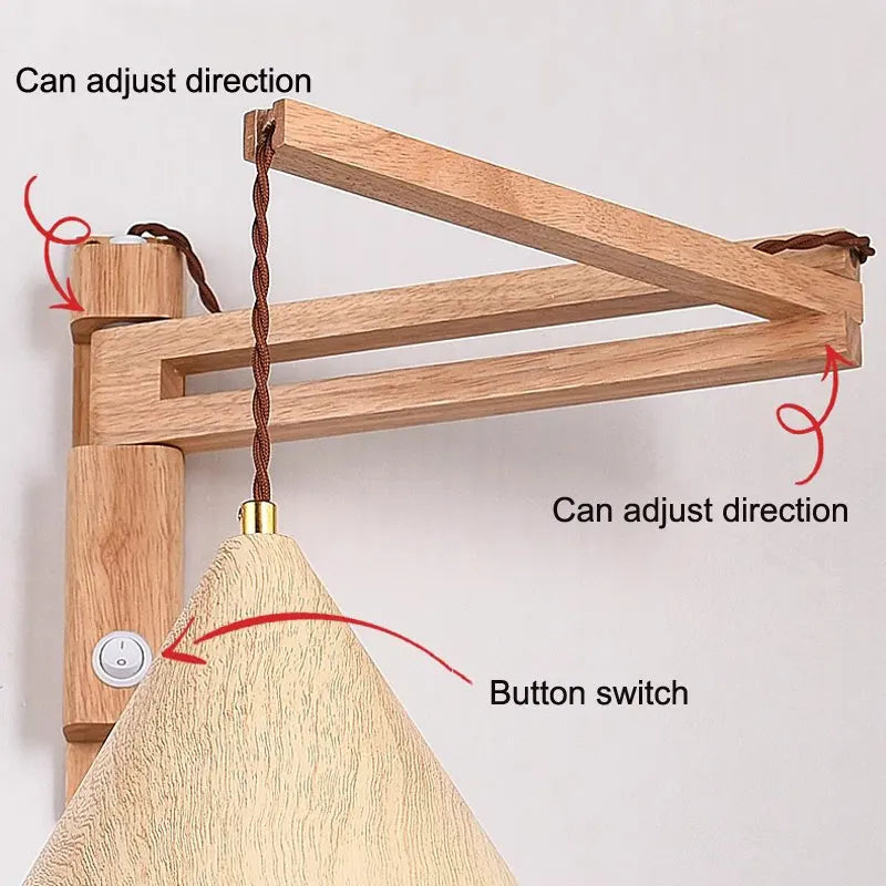 Decorbites™ Japanischer Stil Wind-Wandlampe, ausziehbarer klappbarer Nachttischlampen