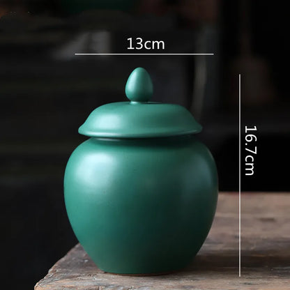 Decorbites™ Grüne Keramik-Teedose: Luftdichter Porzellanaufbewahrungskontainer, Küchendekorationsflasche