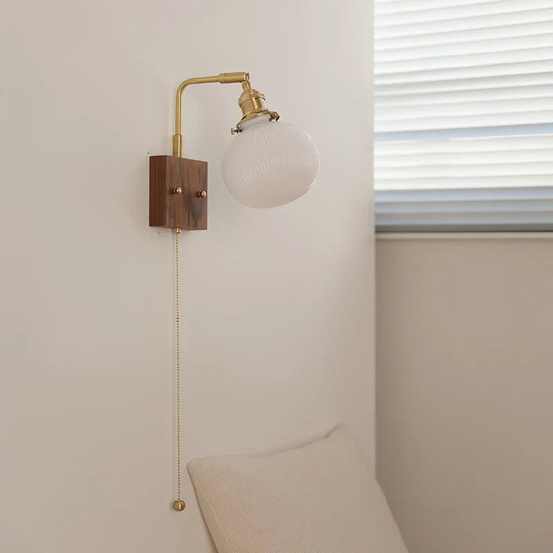 Ceramic Walnut Wall Sconce