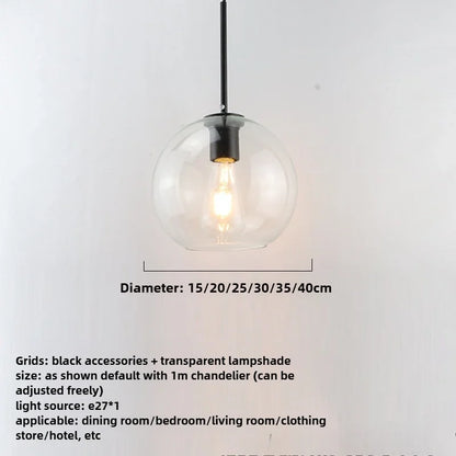 Smoky Gray Glass Globe Pendant Light With Iron Finish