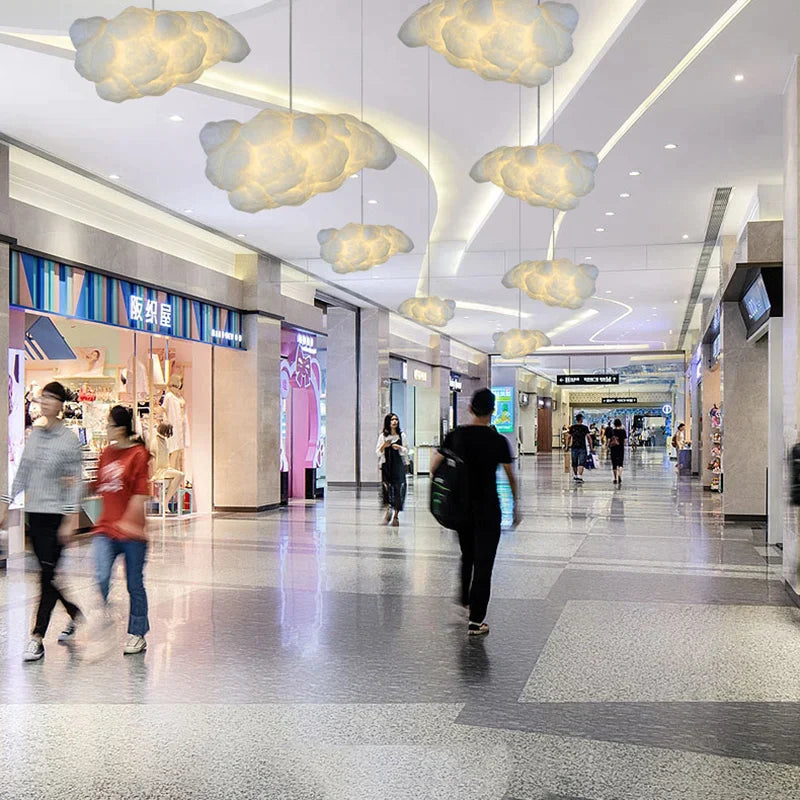 Decorbites™ Wolken-Hängeleuchte: Kreative weiße Baumwoll-LED-Hängeleuchte für Kinder und Kaffeeräume