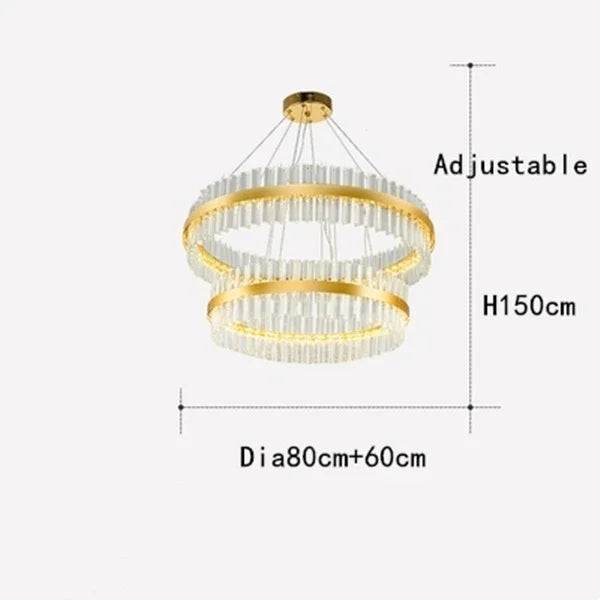 DecorBites™ Crystal Ring Chandelier LED Pendant Light Fixture