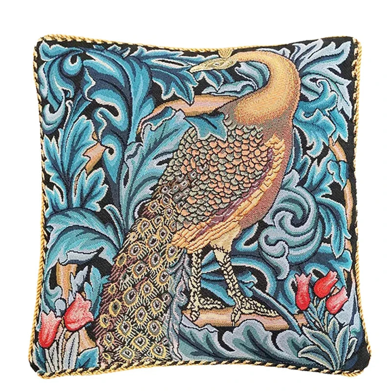 Decorbites™ Löwen-Teppich-Jacquard-Quadrat-Kissenbezug für Sofa und Bett – Vintage-Tierstil