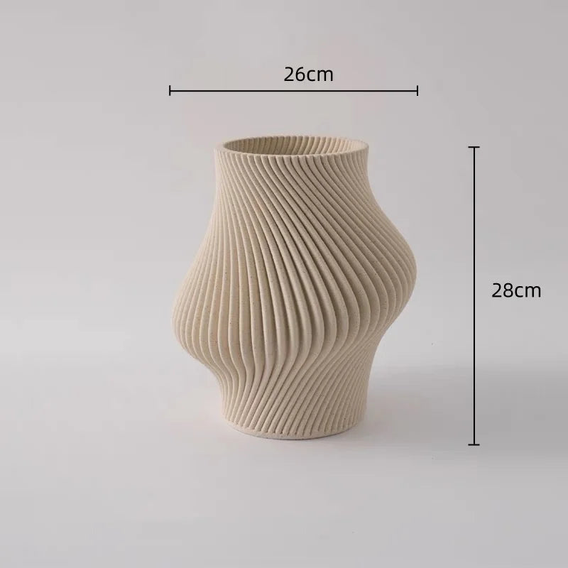 Decorbites™ Geometrische Falten-Keramik-Blumenvasen Heimdekoration Handwerkskunst