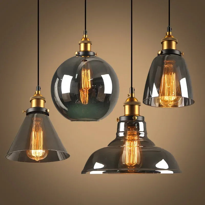 Decorbites™ Bernsteinfarbenes Vintage-Glas-Pendant-Licht für elegante Esszimmer-Dekoration