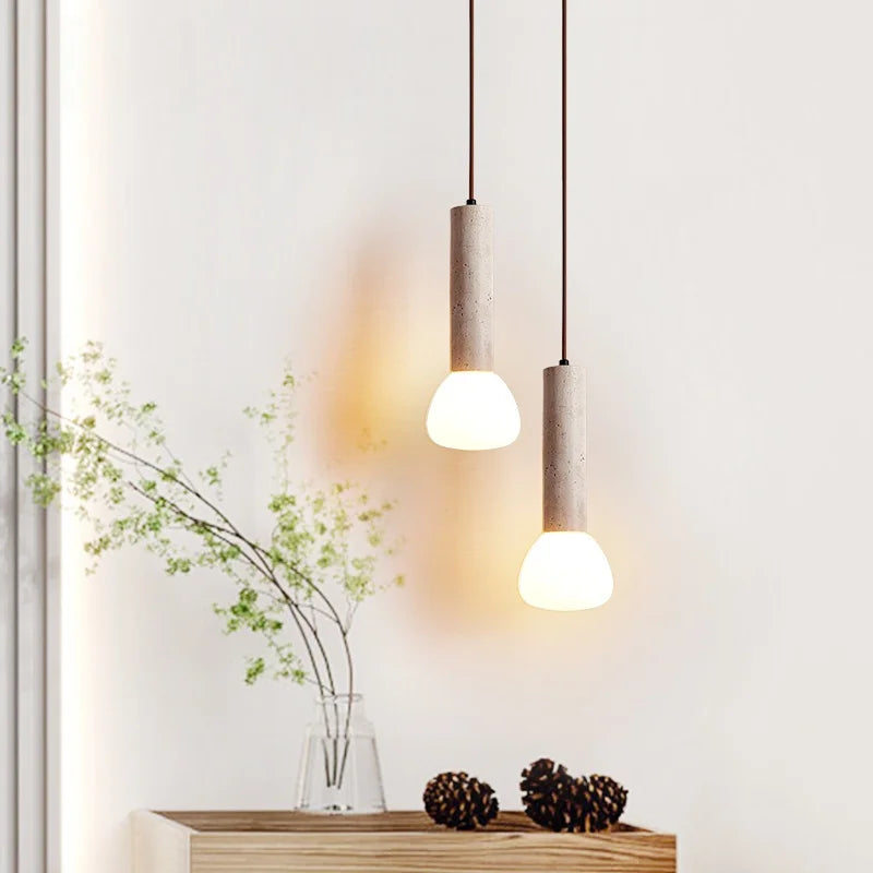 Decorbites™ Glas-Stein-LED-Pendantleuchten - Gelber Travertin Vintage-Hängeleuchte