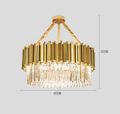 DecorBites™ Crystal Gold Chandeliers: Modern Luxury for Villa Living Room - Nordic Design