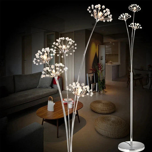 DecorBites™ Crystal Dandelion LED Floor Lamp for Living Room Bedroom Decor