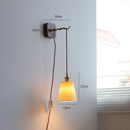 Decorbites™ LED Wandarmatur Modern Japanischer Stil Keramik-Lampenschirm Holzbasisleuchte