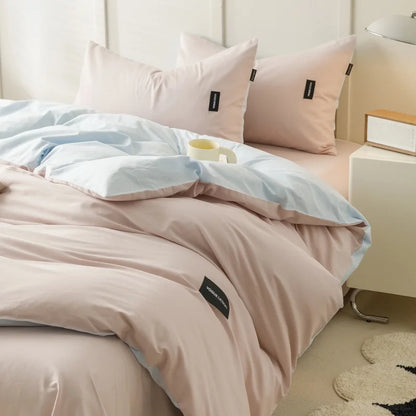 Decorbites™ beidseitiges farbabstimmendes Baumwoll-Bettwäsche-Set für Erwachsene