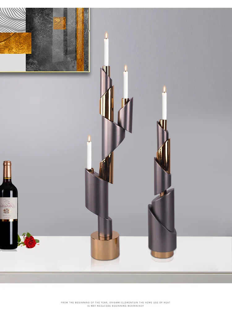 DecorBites™ Geometric Helical Pipe Candle Holder for Home Decor and Centerpieces