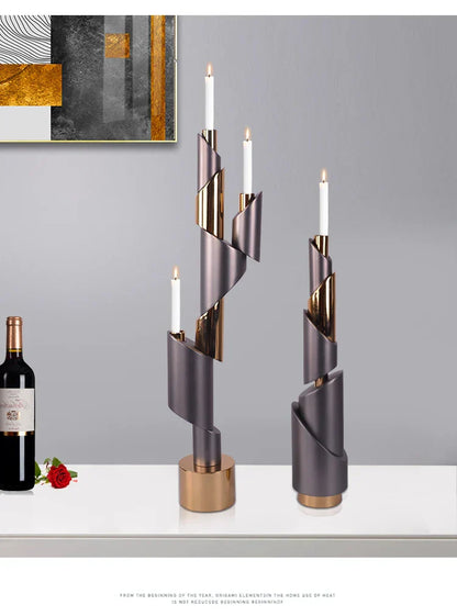 DecorBites™ Geometric Helical Pipe Candle Holder for Home Decor and Centerpieces