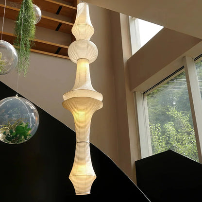 Decorbites™ Japanisches Baumwollpapier-Pendant-Lampen Wabi-Sabi-Kronleuchter mit E27-Birnen