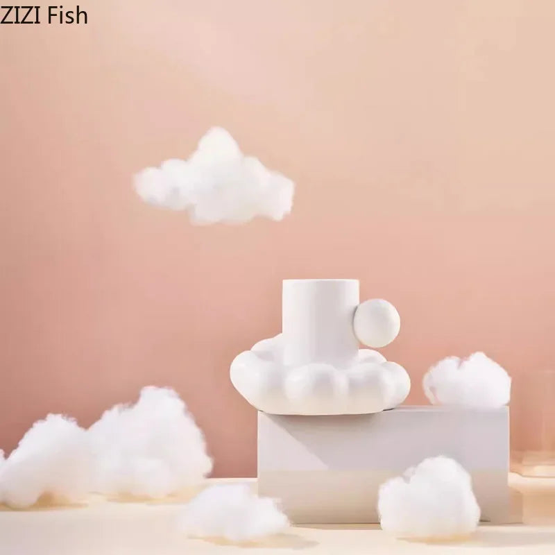 DecorBites™ Cotton Candy Ceramic Cup & Saucer Set for Coffee, Tea, Milk, Juice