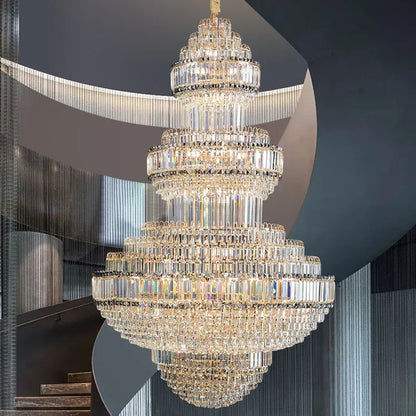 DecorBites™ Crystal Villa Chandelier: Luxe European Duplex Hall Lighting - Elegant Living Room Decor