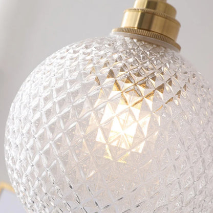 DecorBites™ Glass Globe LED Pendant Light Fixture for Porch Kitchen Aisle, Adjustable Hanging Lamp