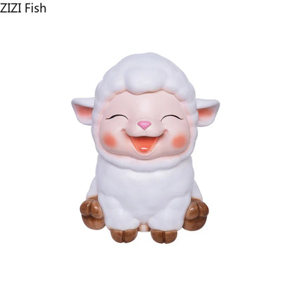 Decorbites™ Kleines Lamm Kinder-Sparbüchse Schweinchen-Sparschwein Ästhetisches Schreibtisch-Dekorationsobjekt Skulptur