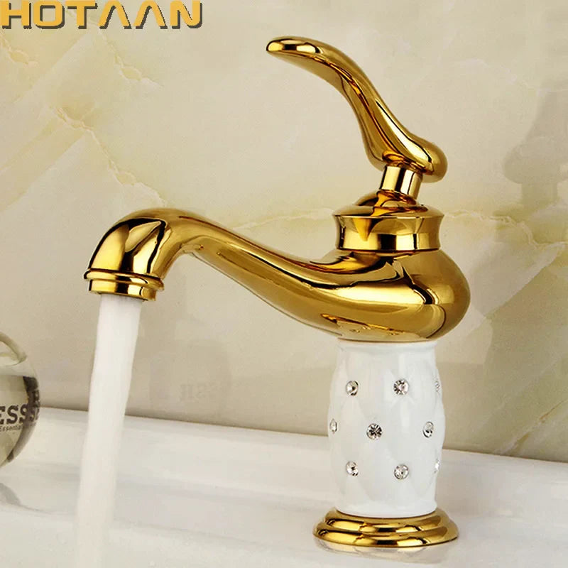 Gold Brass Ceramic Faucet