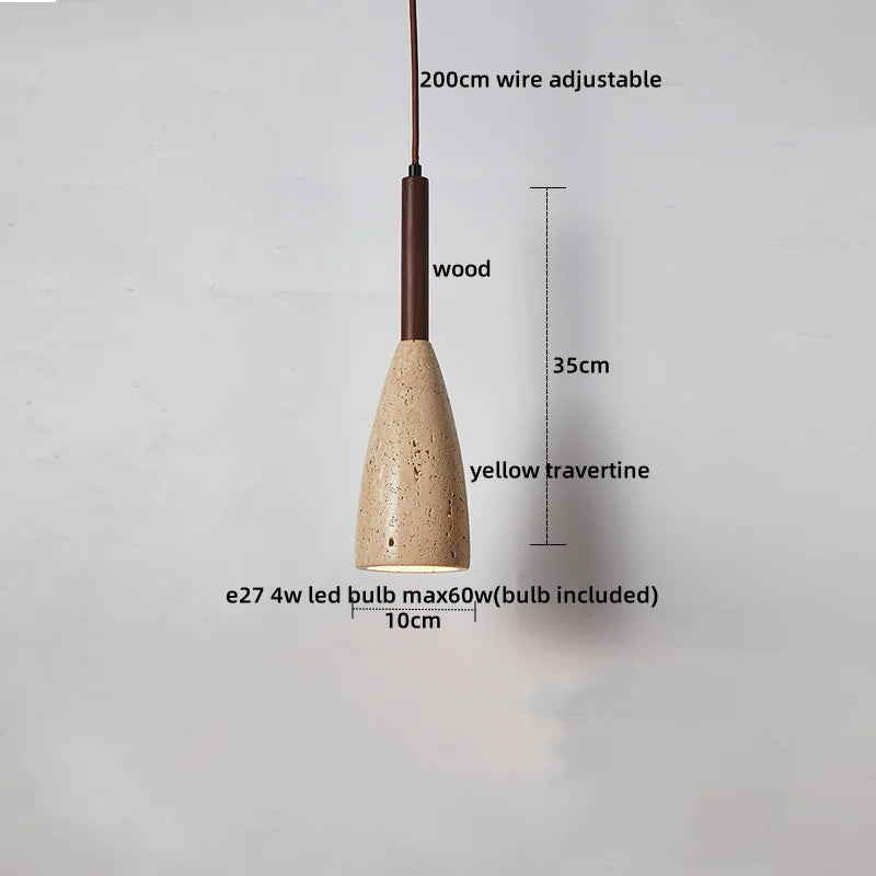 Decorbites™ LED Gelbe Travertin-Hängeleuchte für Heimdekoration und Leuchtarmaturen