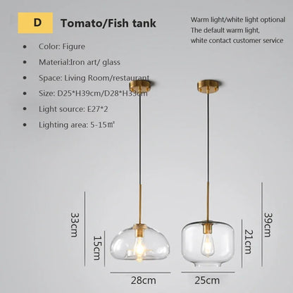Decorbites™ Industrielles Loft-Glas-Hängeleuchte für Küchen- und Restaurantdekoration