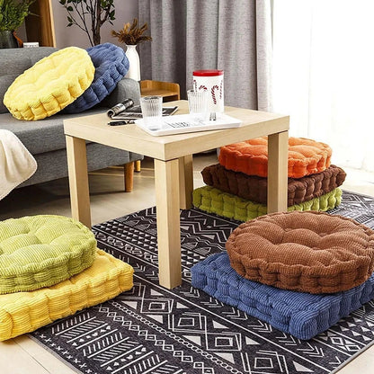 Decorbites™ Samt-Kord Cord-Sitzkissen mit Knopfmuster für Boden im Innenbereich Wohnzimmer Balkon Meditation