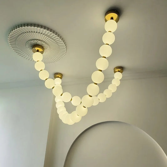 Decorbites™ Glas-Gold-Anhängerleuchte für das Wohnzimmer Luxus-Blase-Halskette