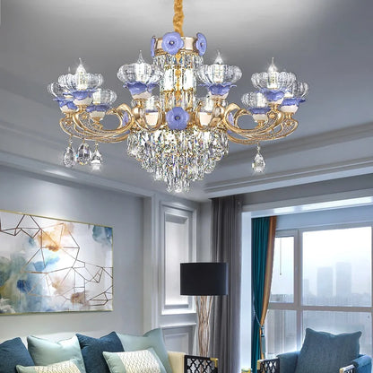 DecorBites™ Crystal Candle Chandelier: Elegant Lighting for Villa, Apartment & Staircase