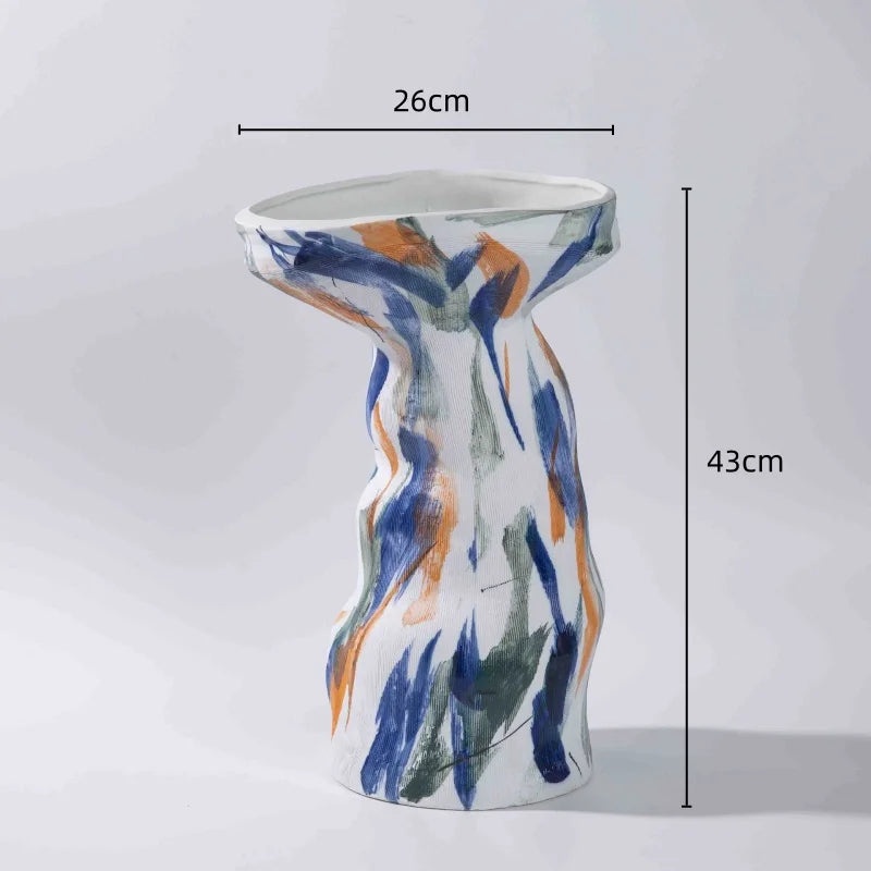 DecorBites™ Abstract Irregular Ceramic Vase Set Colorful Graffiti Ornaments Home Decoration