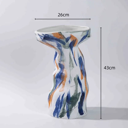 DecorBites™ Abstract Irregular Ceramic Vase Set Colorful Graffiti Ornaments Home Decoration