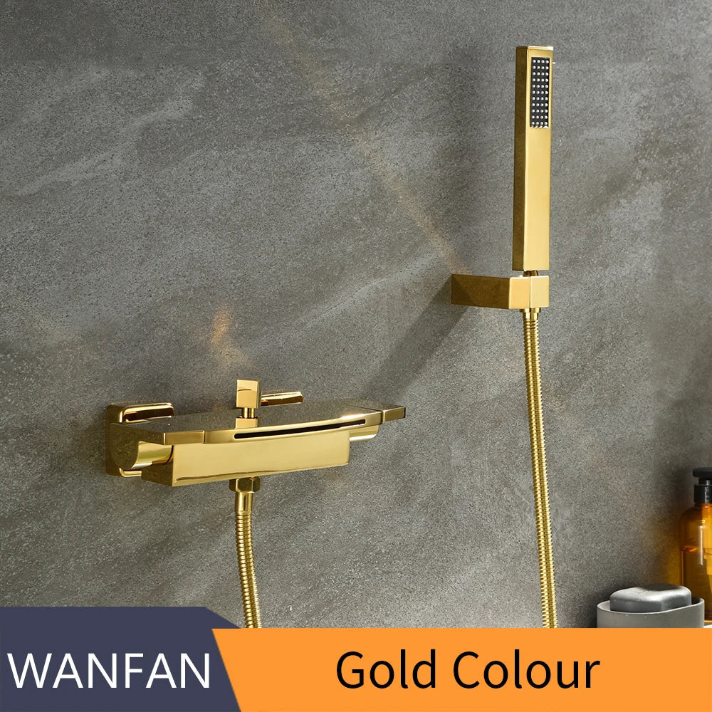 Gold Wall Bathtub Faucet