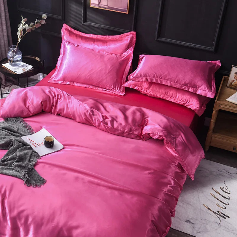 Decorbites™ Ice Rayon Satin Bettwäsche-Set: Kühlend, weich, sommerlicher Komfort für Einzel- bis Doppelbett
