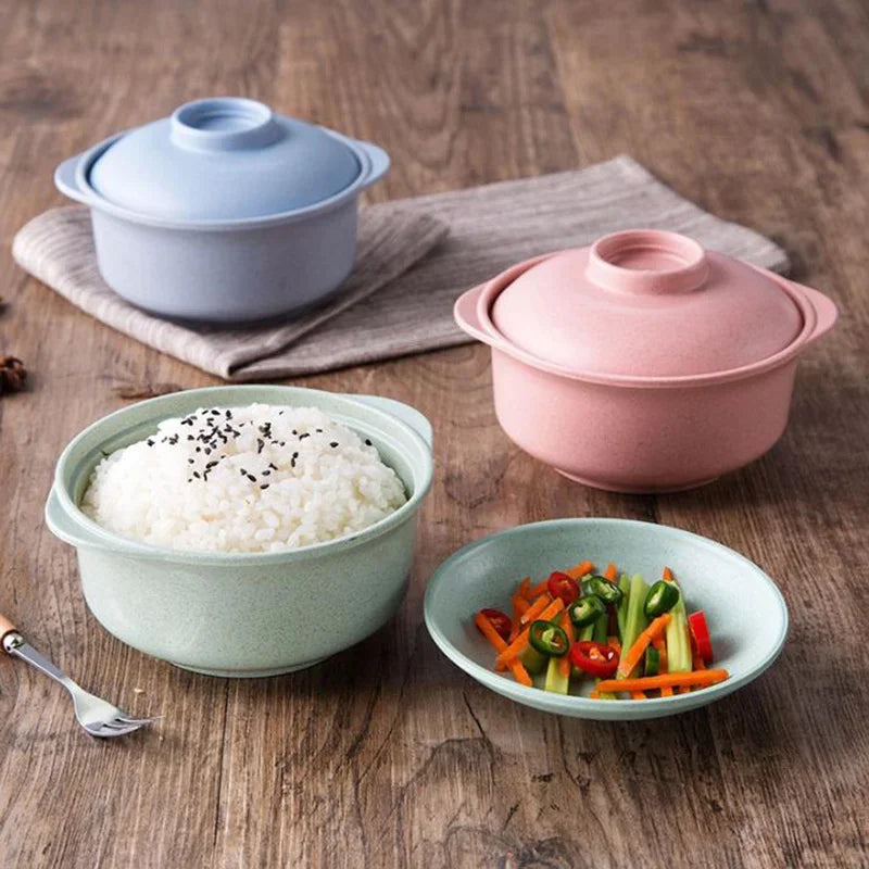 DecorBites™ Japanese Style Instant Noodle Rice Bowl with Lid - Healthy Tableware