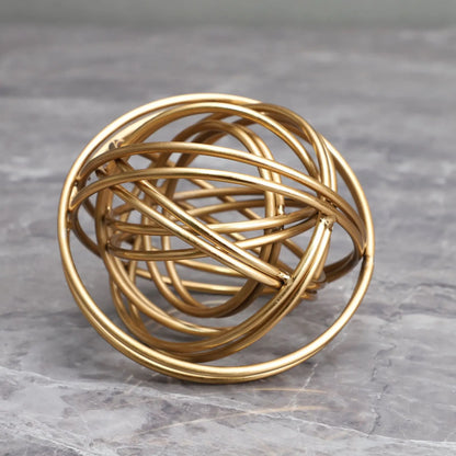 DecorBites™ Geometric Golden Thread Metal Balls Decorative Figurines