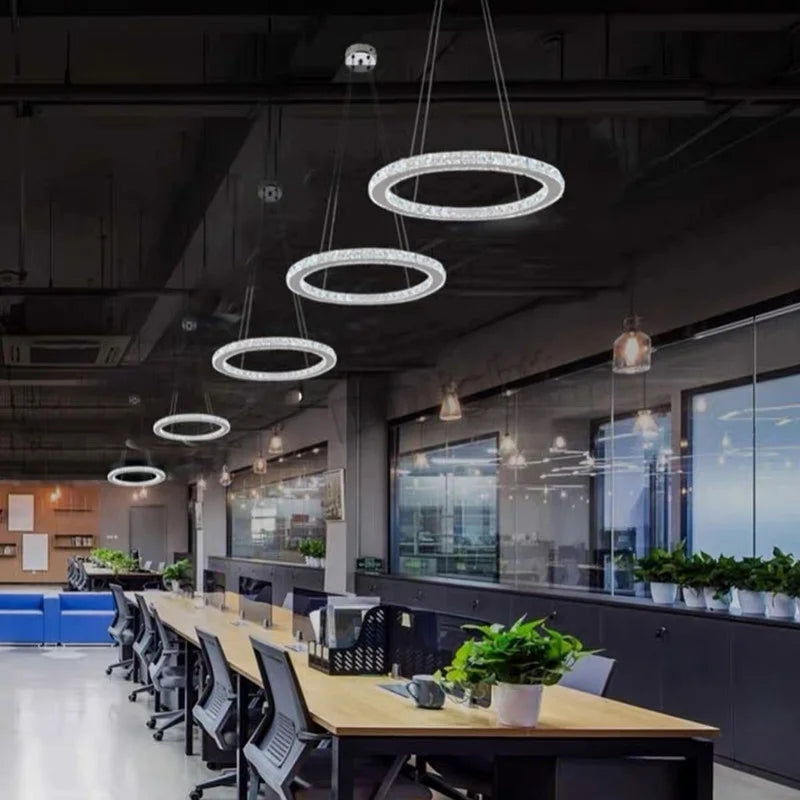Decorbites™ Kristallring-Anhänger-Kronleuchter: Moderne Deckenlampe zur Dekoration des Wohnzimmers