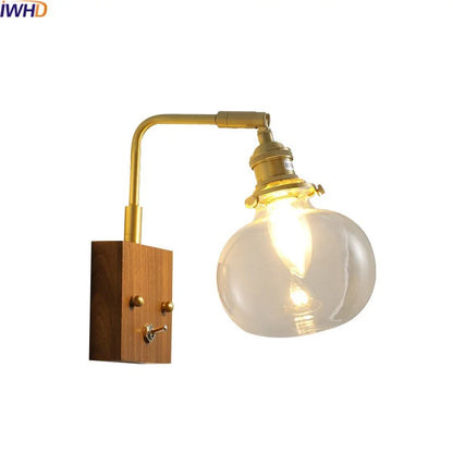 Decorbites™ Klares Glas LED Wandapplikation Walnuss Kupfer Moderne Treppenbeleuchtung
