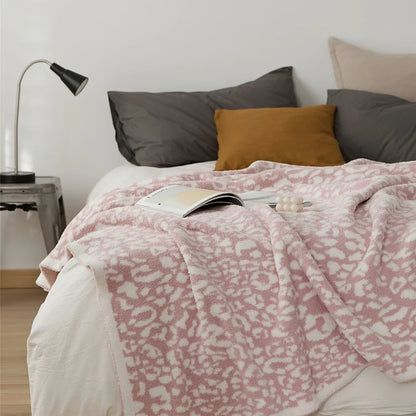 Decorbites™ Kuscheliges Leopard-Muster-Gestricktes Decke - Winter Kunstpelz-Mikrofaser-Wurfdecke