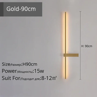 Decorbites™ LED-Wandleuchte, modernes minimalistisches Design, Aluminium, Innenbeleuchtung, Gold/Schwarz, AC85-260V