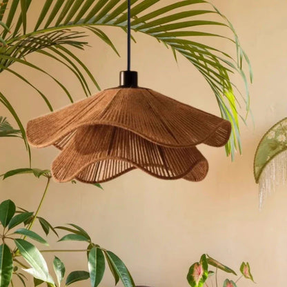 Decorbites™ Japanische Hanfstrick-Hängelampe E27 LED-Leuchte – Nordischer Wabi-Sabi-Stil