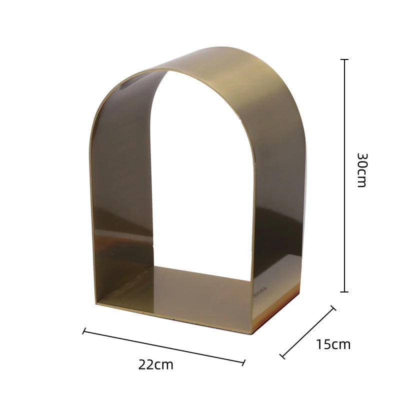 Decorbites™ Goldene Bögen Metallskulptur Raumdekoration Geometrisches Handwerk Figurine