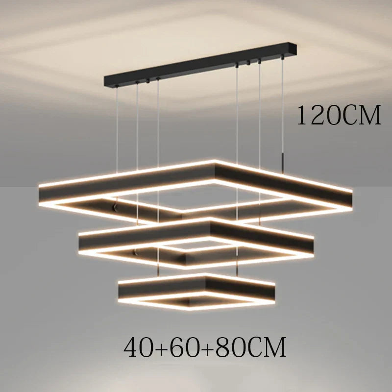 Chrome LED Pendant Light 6-Head Coffee Finish