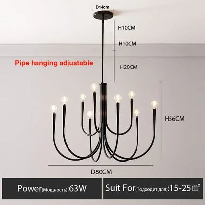 Decorbites™ Gold-Metal-Lüster: Moderne nordische LED-Beleuchtung für Wohnzimmer, Küche, Esszimmer